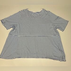 J Jill Striped Blue and White Women's Knit Top Size 3X